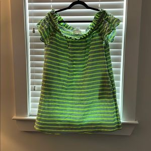 Corey Lynn Calter neon/blue off shoulder Dress L